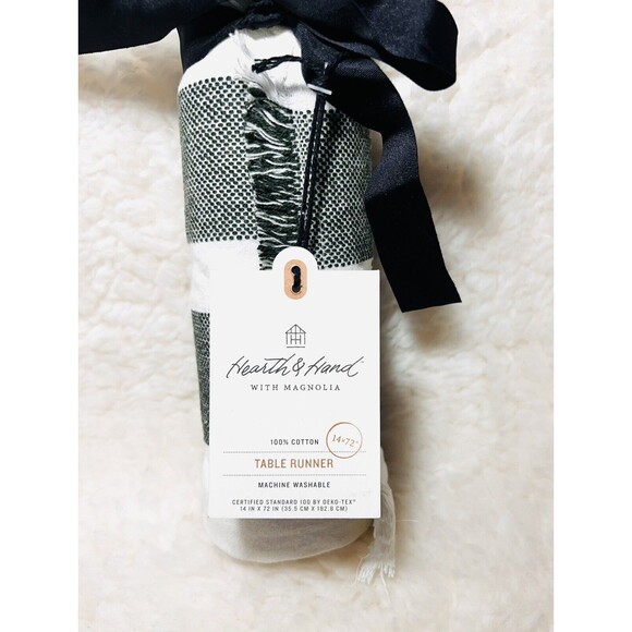 Hearth & Hand Magnolia 14” x 72” Winter Plaid Cotton Table Runner Farmhouse - Picture 4 of 5